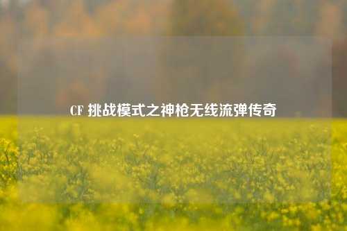 CF 挑战模式之神枪无线流弹传奇