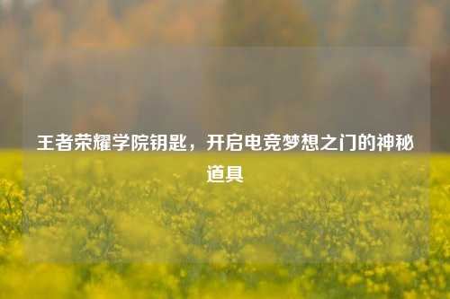 王者荣耀学院钥匙,开启电竞梦想之门的神秘道具
