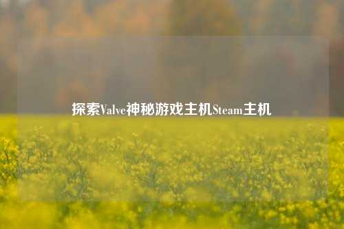 探索Valve神秘游戏主机Steam主机